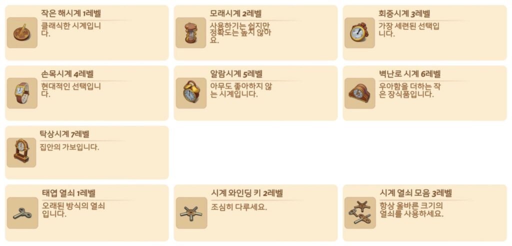 시계와 시계열쇠